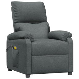 vidaXL Massagestoel elektrisch stof donkergrijs