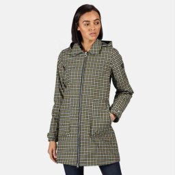 Celinda Maat S Waterdichte, geïsoleerde Parka jas met capuchon van Regatta voor Dames, Outdoorjas, Marineblauw Blauw mosterdgeel geruit