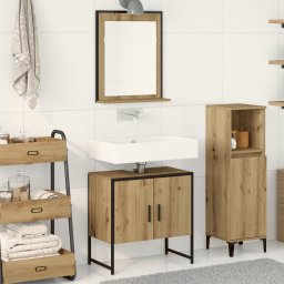vidaXL Badkamermeubelset 2 st Bruin Bewerkt hout