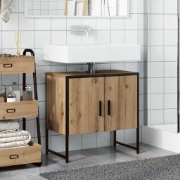 vidaXL Wastafelkast 60x33x60 cm bewerkt hout artisanaal eikenkleurig