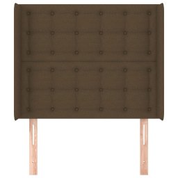 vidaXL Hoofdbord met randen 93x16x118/128 cm stof donkerbruin