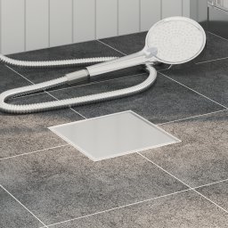 vidaXL 2 in 1 Doucheafvoer Zilver 20 x 20 cm Roestvrij staal 304