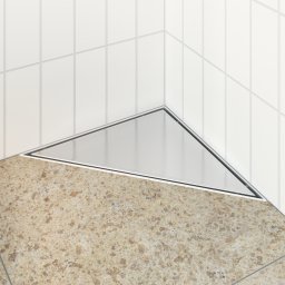 vidaXL 2 in 1 Driehoek Doucheafvoer zilver 32 x 32 x 7,5 cm
