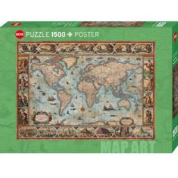 Map Art - Willem Blaeu World (1500 stukjes)