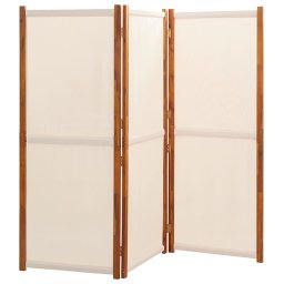vidaXL Kamerscherm met 3 panelen 210x180 cm crèmewit