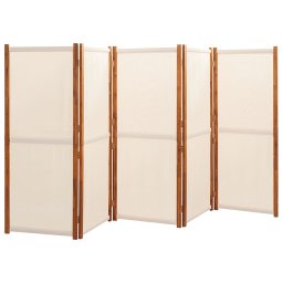 vidaXL Kamerscherm met 5 panelen 350x180 cm crèmewit