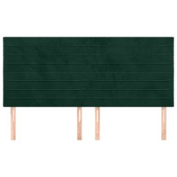 vidaXL Hoofdbord donkergroen 200x5x118/128 cm fluweel