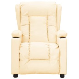 vidaXL Massagestoel kunstleer crèmekleurig
