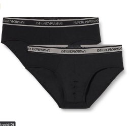 Emporio Armani - Maat S Core Logoband 2P Brief Mannen Onderbroek - NERO/NERO