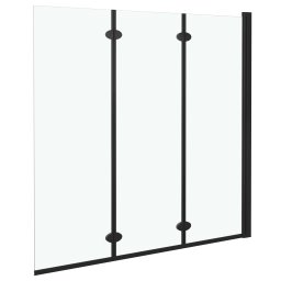 vidaXL Douchewand inklapbaar 3 panelen 130x138 cm ESG zwart