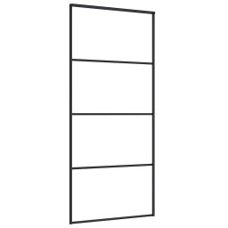 vidaXL Schuifdeur 90x205 cm mat ESG-glas en aluminium zwart