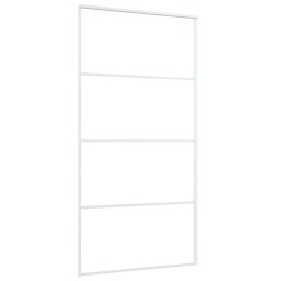 vidaXL Schuifdeur 102,5x205 cm ESG-glas en aluminium wit