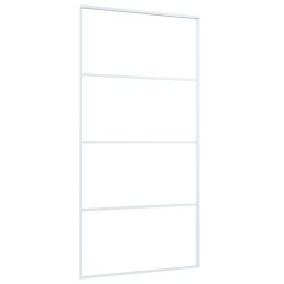 vidaXL Schuifdeur 102,5x205 cm mat ESG-glas en aluminium wit