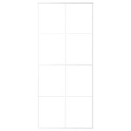 vidaXL Schuifdeur 90x205 cm mat ESG-glas en aluminium wit