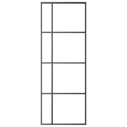 vidaXL Schuifdeur 76x205 cm mat ESG-glas en aluminium zwart