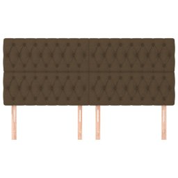 vidaXL Hoofdbord donkerbruin 200x7x118/128 cm stof