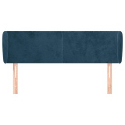 vidaXL Hoofdbord met randen 147x23x78/88 cm fluweel donkerblauw
