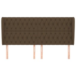 vidaXL Hoofdbord met randen 203x23x118/128 cm stof donkerbruin