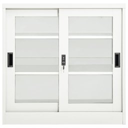 vidaXL Roldeurkast 90x40x90 cm staal wit