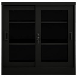 vidaXL Roldeurkast 90x40x90 cm staal zwart