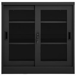 vidaXL Roldeurkast 90x40x90 cm staal antracietkleurig