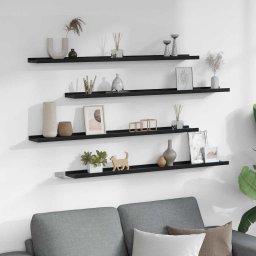 vidaXL Wandschappen 4 st 100x9x3 cm zwart