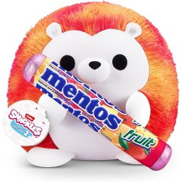 ZURU Snackle Serie 2 Snackle 35 cm pluizig, knus, knuffel en knijpbaar 35 cm met officiële snack accessoires, Hedgehog (mento's, fruit)