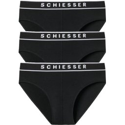 Schiesser Maat S 95/5 Organic Heren Rio Slip - Zwart - 3 pack
