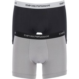 Emporio Armani Maat M Boxers Essential Core (2-pack) - heren boxers normale lengte - zwart en grijs