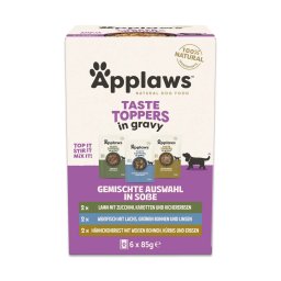 6x85g Applaws Taste Toppers Probeerverpakking Saus Hondenvoer nat