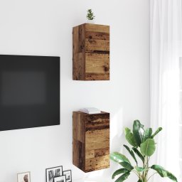 vidaXL Wandgemonteerde TV-kast Oud hout Bewerkt hout