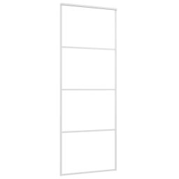 vidaXL Schuifdeur 76x205 cm mat ESG-glas en aluminium wit