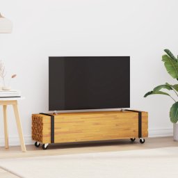 vidaXL TV-standaard 110 x 30 x 30 cm Bruin Massief Teakhout