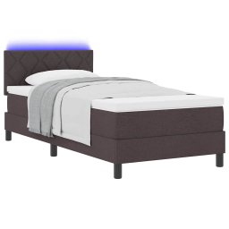 vidaXL Boxspring bed met kussen Donkerbruin 90 x 200 cm Stof