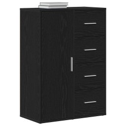 vidaXL Dressoir met lade Zwart Eiken 60 x 31 x 84 cm Bewerkt hout