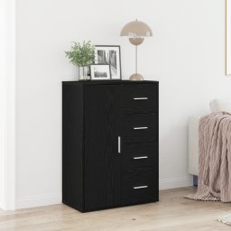 vidaXL Dressoir Zwart Eiken 60 x 31 x 84 cm Bewerkt hout