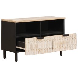 vidaXL TV-kast Witte Was Afwerking 70 x 33 x 46 cm Massief Mango Hout
