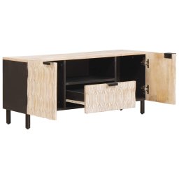 vidaXL TV-kast Witte Was Afwerking 105 x 33 x 46 cm Massief Mango Hout