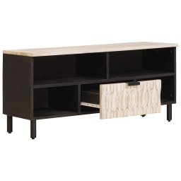 vidaXL TV-kast Witte Was Afwerking 100 x 33 x 46 cm Massief Mango Hout