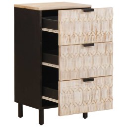 vidaXL Dressoir Witte Was Afwerking 40 x 33 x 75 cm Massief Mango Hout