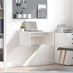 vidaXL Wandbureau Wit Bewerkt hout 60 x 45 x 30 cm