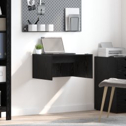 vidaXL Wandbureau Zwart Eiken Bewerkt hout 60 x 45 x 30 cm