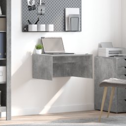 vidaXL Wandbureau Beton Grijs Bewerkt hout 60 x 45 x 30 cm