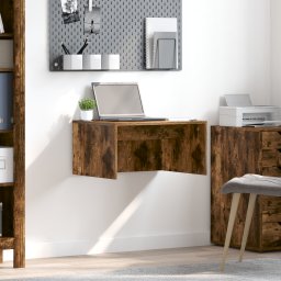 vidaXL Wandbureau Gerookt eiken Bewerkt hout 60 x 45 x 30 cm