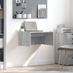 vidaXL Wandbureau Grijs Sonoma Bewerkt hout 60 x 45 x 30 cm