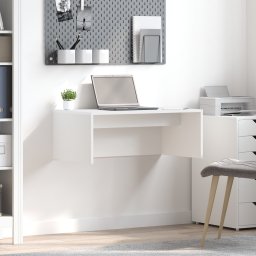 vidaXL Wandbureau Wit Bewerkt hout 80 x 45 x 30 cm
