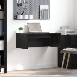 vidaXL Wandbureau Zwart Eiken Bewerkt hout 80 x 45 x 30 cm