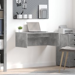 vidaXL Wandbureau Beton Grijs Bewerkt hout 80 x 45 x 30 cm