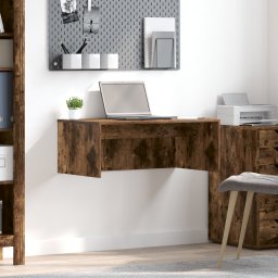 vidaXL Wandbureau Gerookt eiken Bewerkt hout 80 x 45 x 30 cm