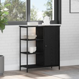 vidaXL Dressoir Zwart Eiken 70 x 30 x 80 cm